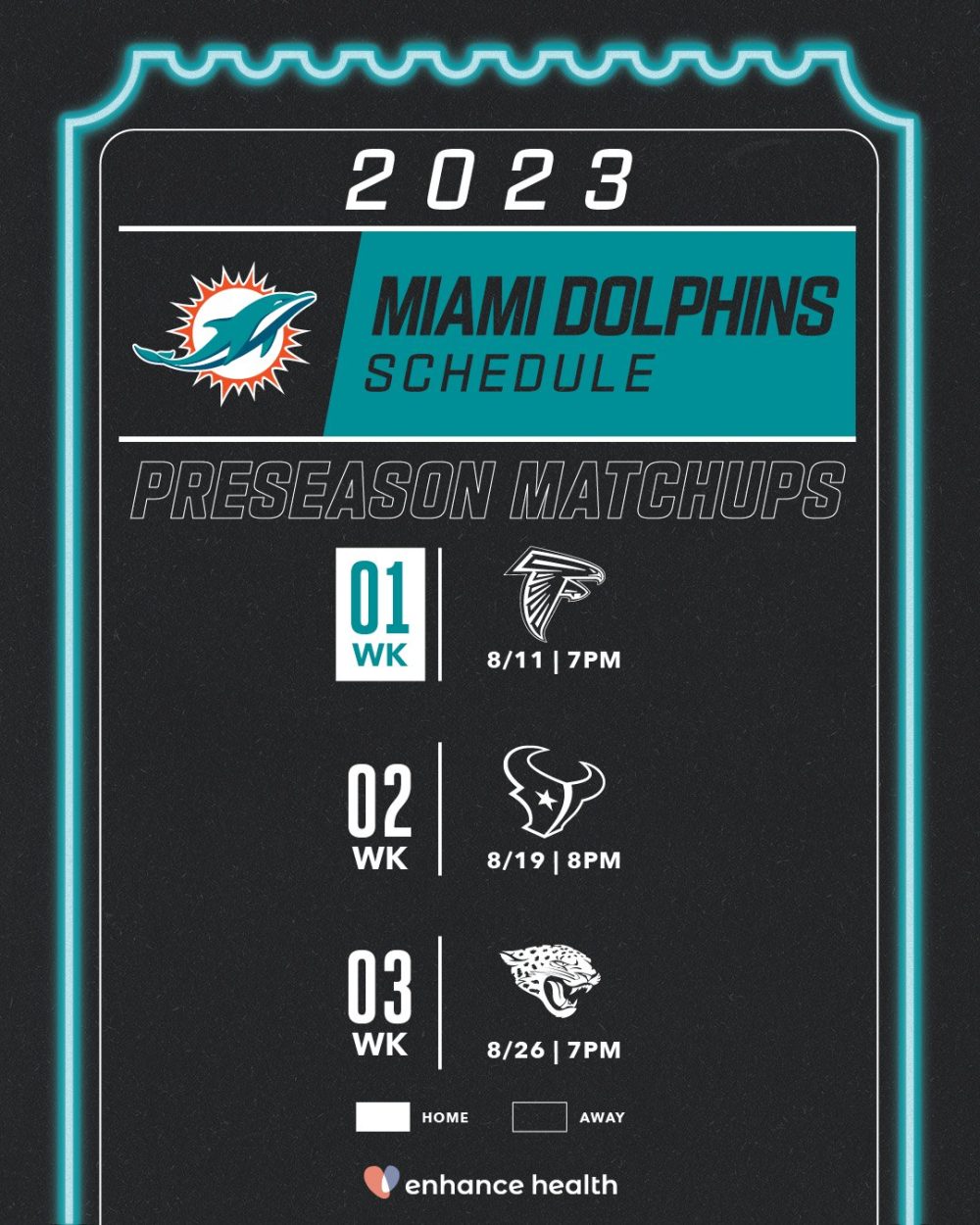 Miami Dolphins preseason schedule